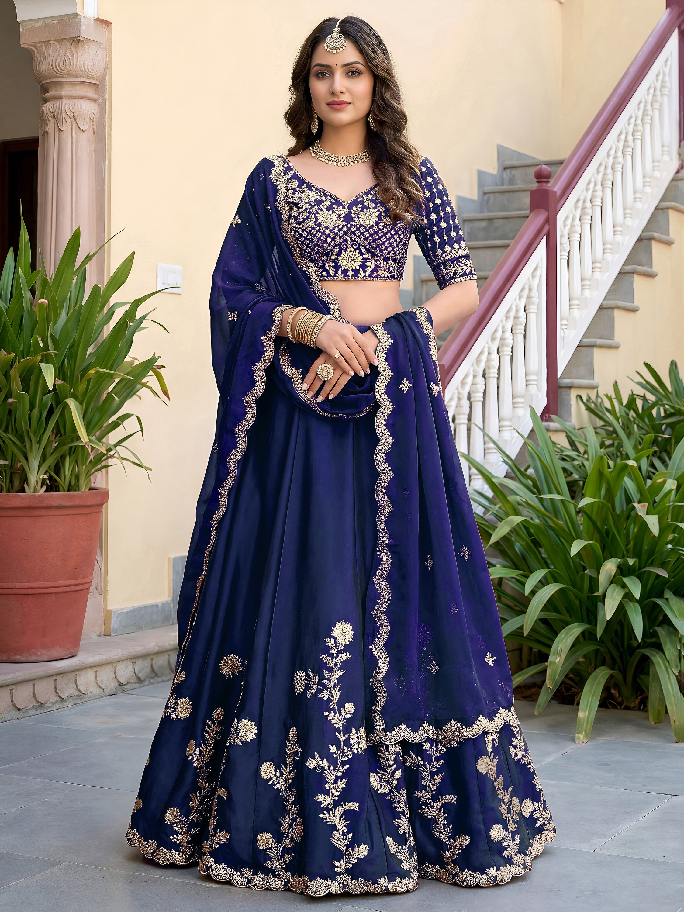 Royal Heritage Embroidered Lehenga Set