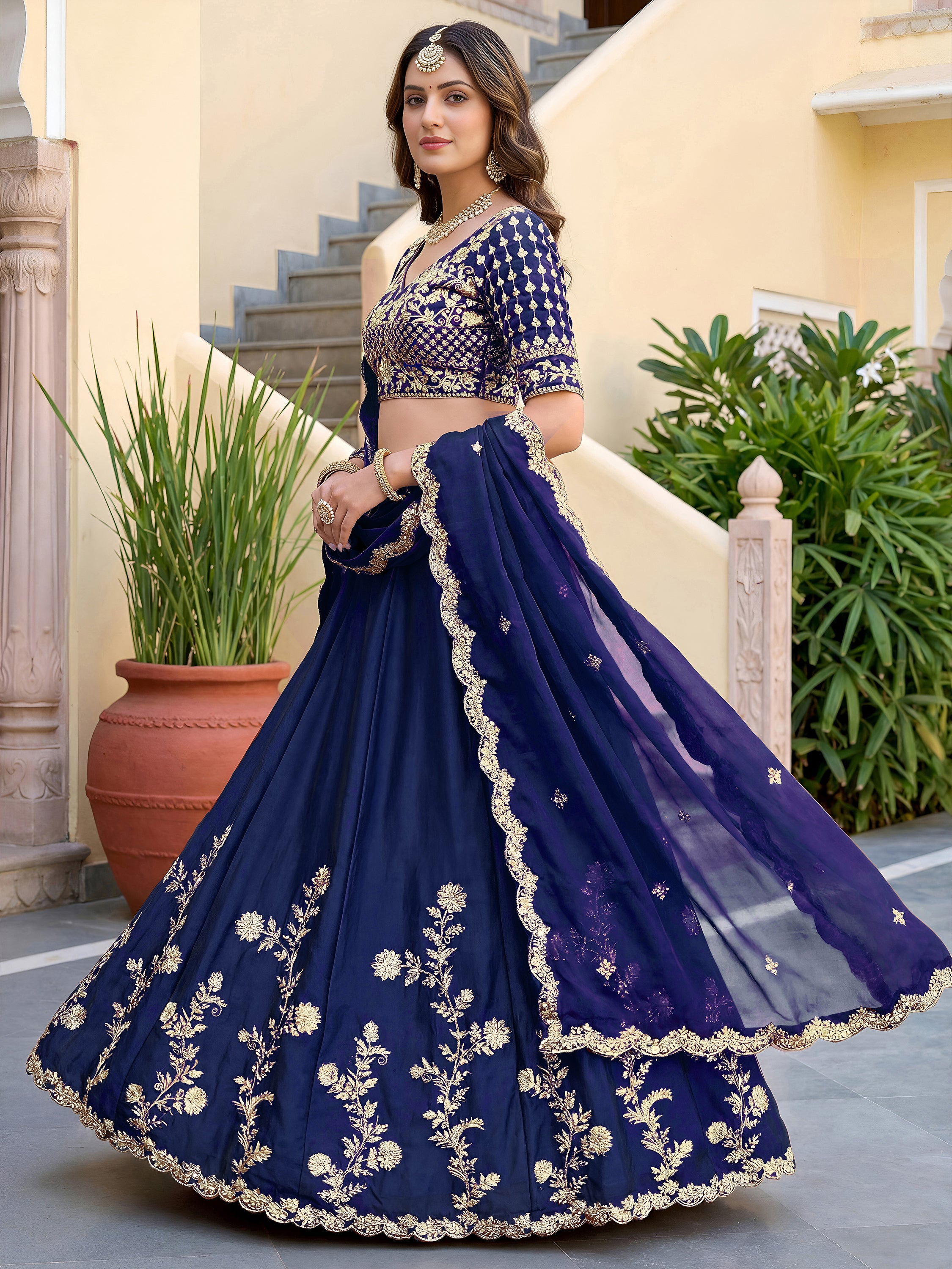 Royal Heritage Embroidered Lehenga Set