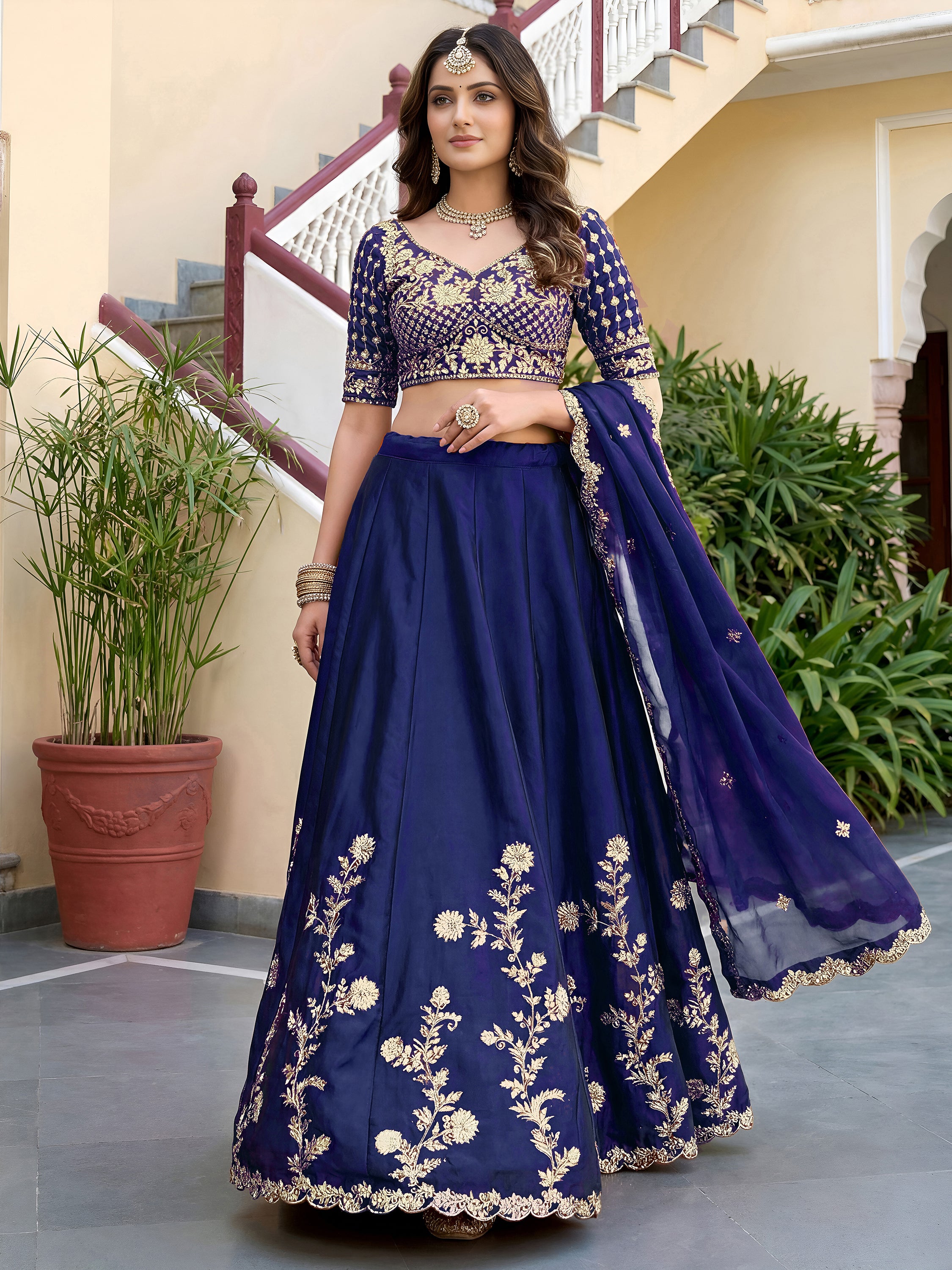 Royal Heritage Embroidered Lehenga Set