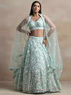 Floral Sequins Embroidered Lehenga Choli
