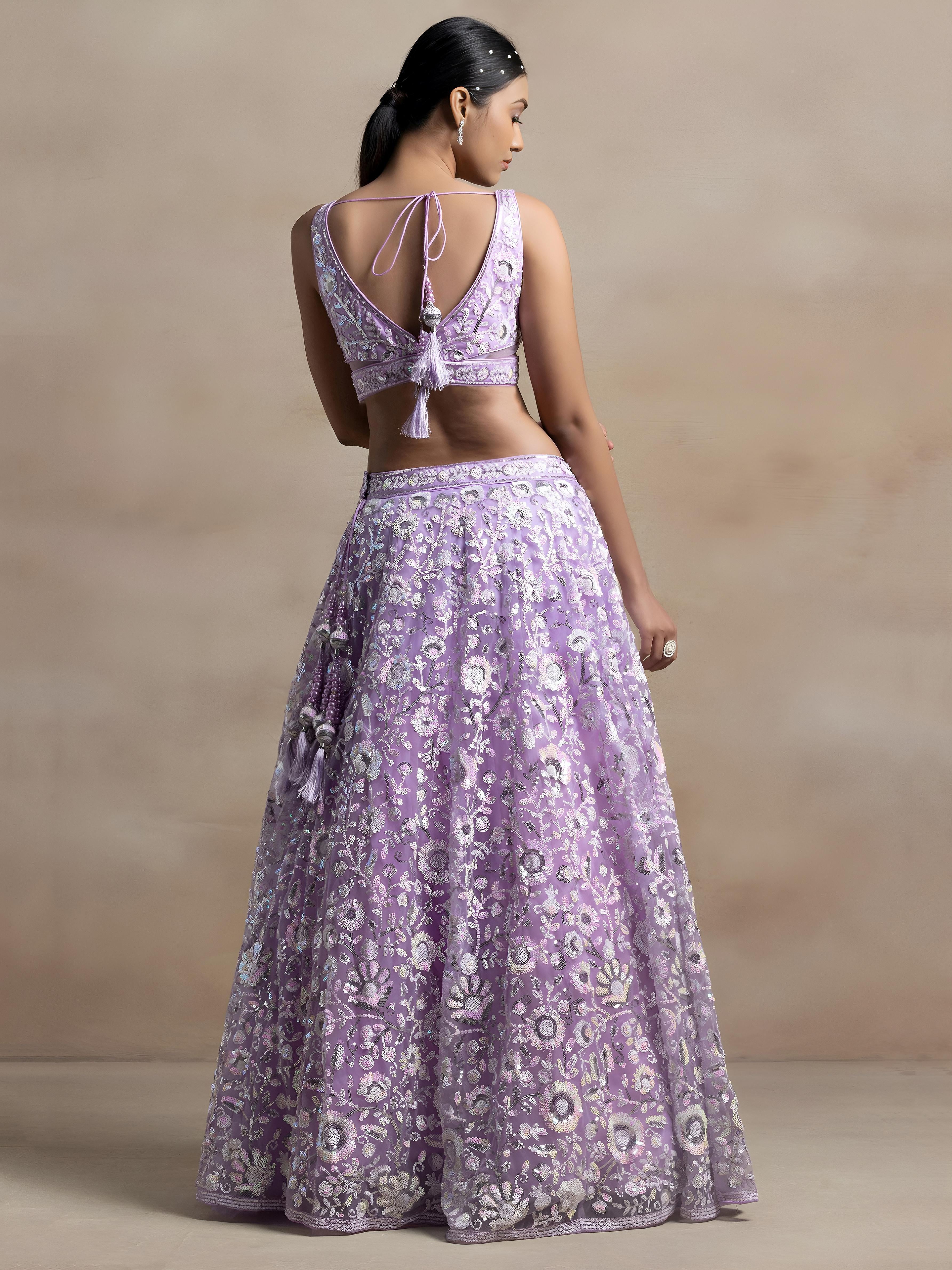 Floral Sequins Embroidered Lehenga Choli