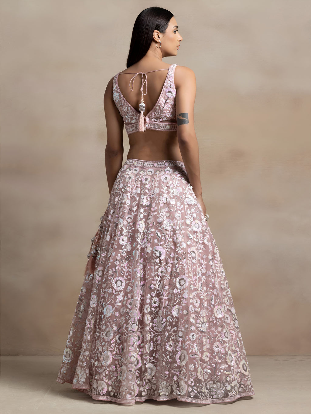 Floral Sequins Embroidered Lehenga Choli