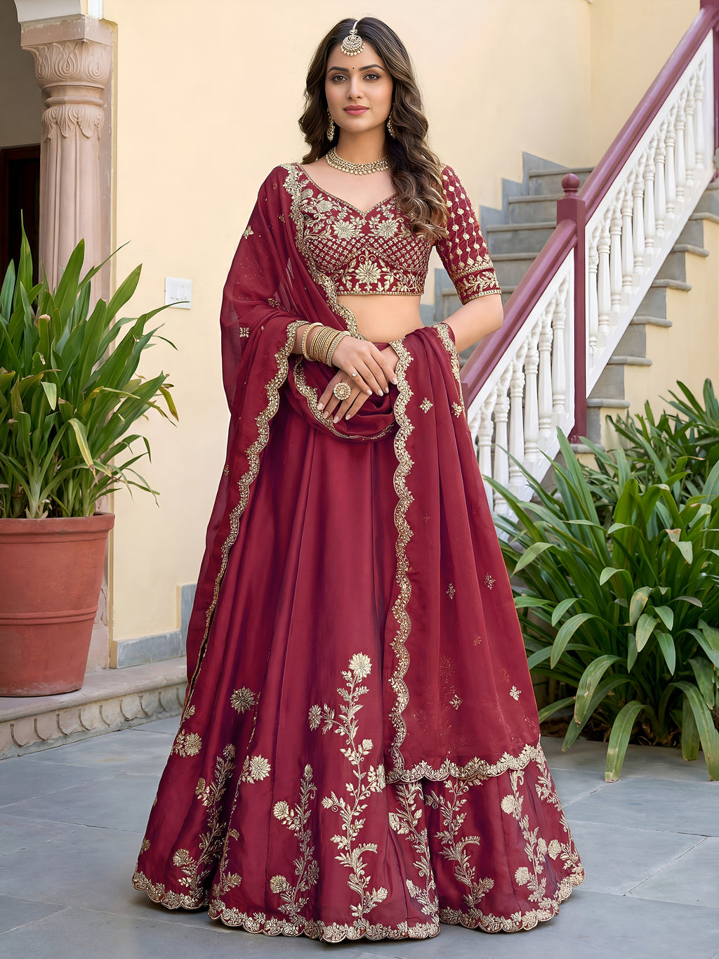 Royal Heritage Embroidered Lehenga Set