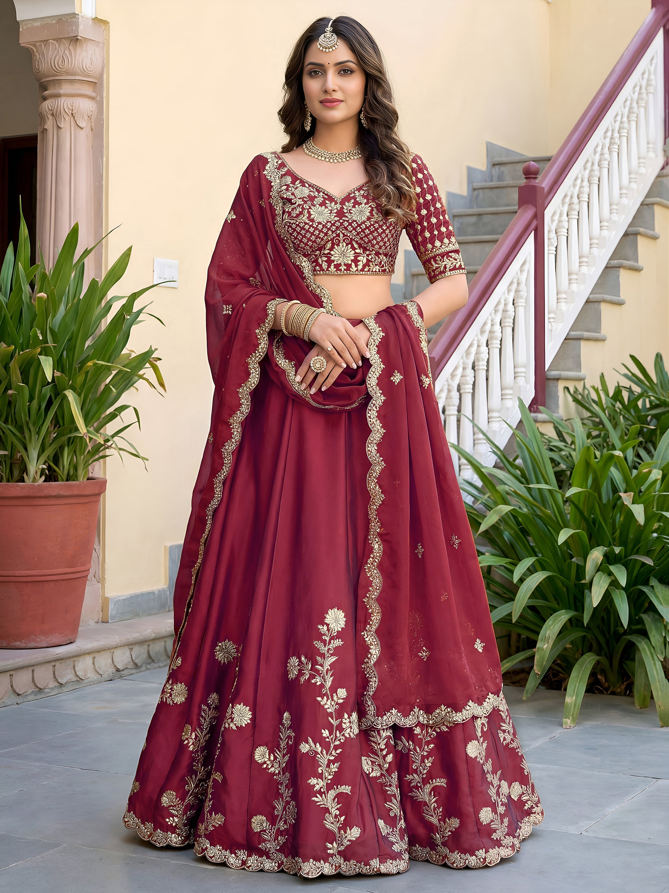 Royal Heritage Embroidered Lehenga Set