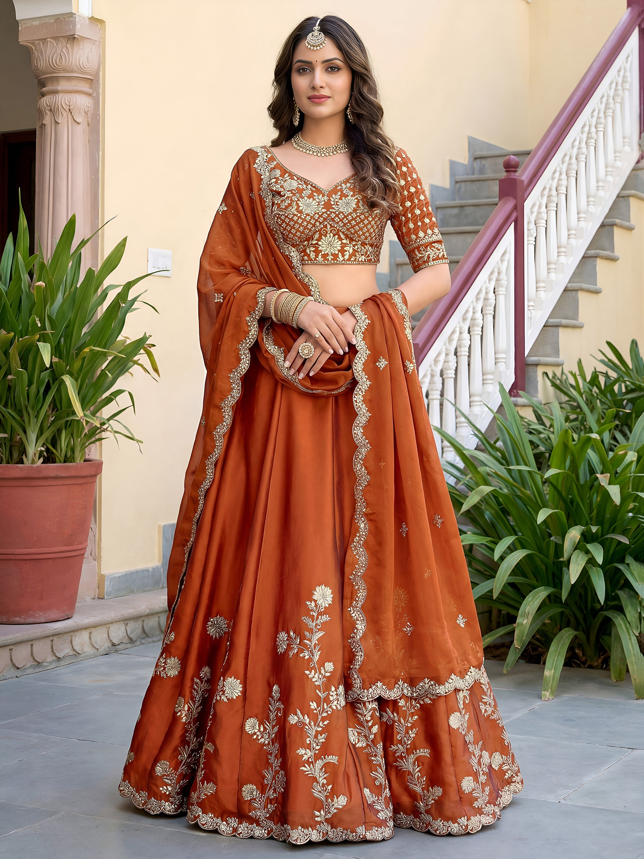 Royal Heritage Embroidered Lehenga Set