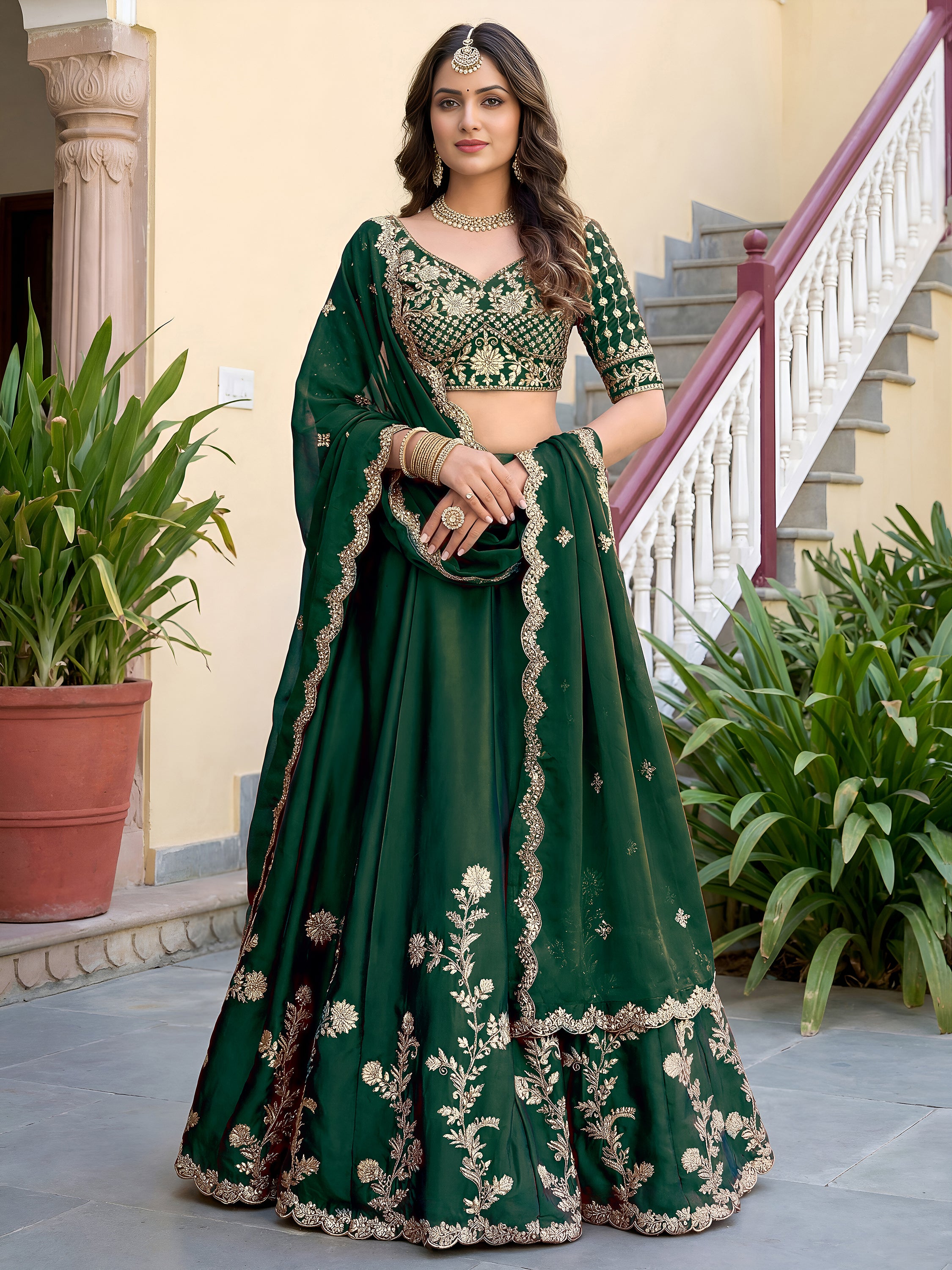 Royal Heritage Embroidered Lehenga Set