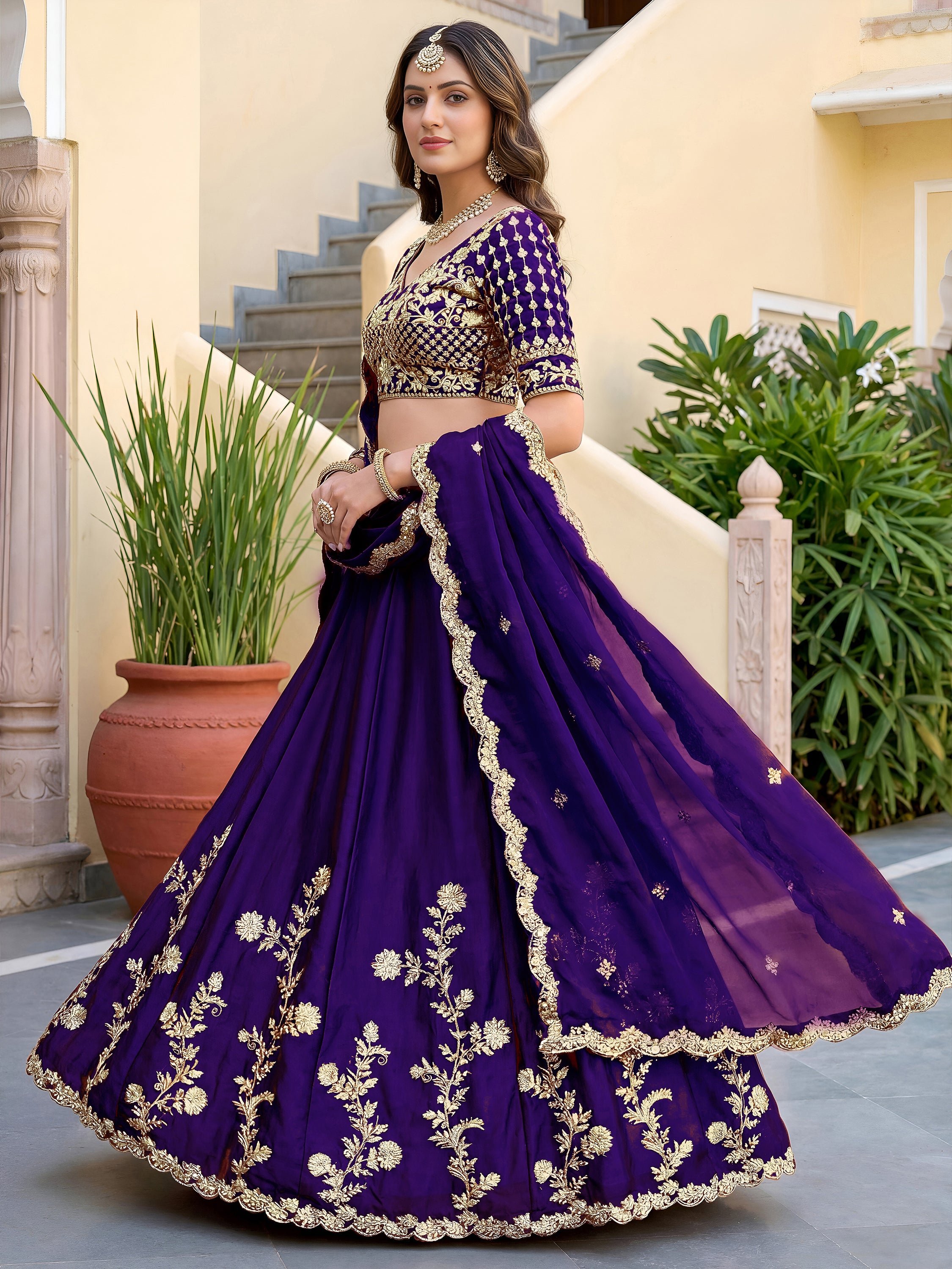 Royal Heritage Embroidered Lehenga Set