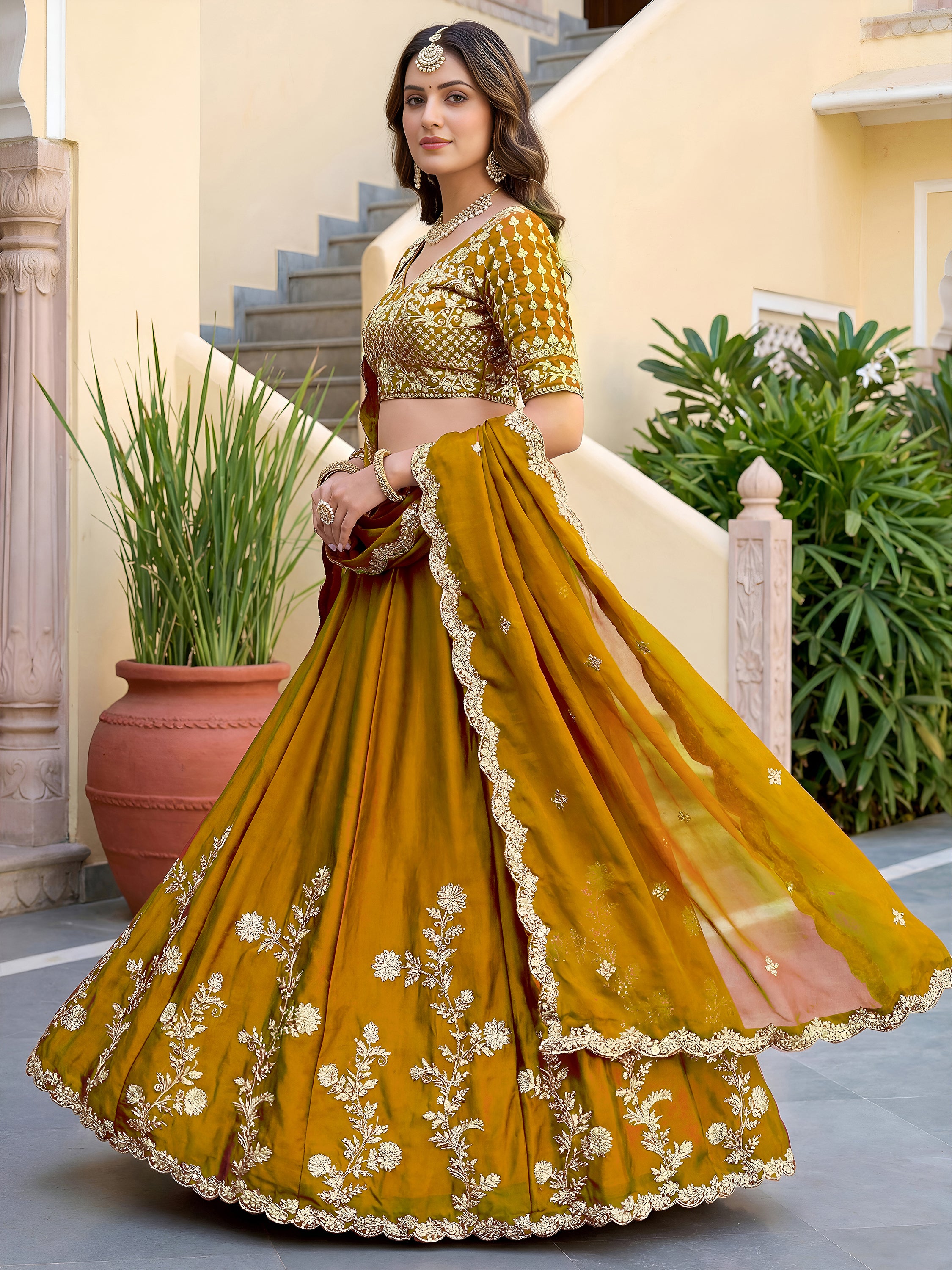 Royal Heritage Embroidered Lehenga Set