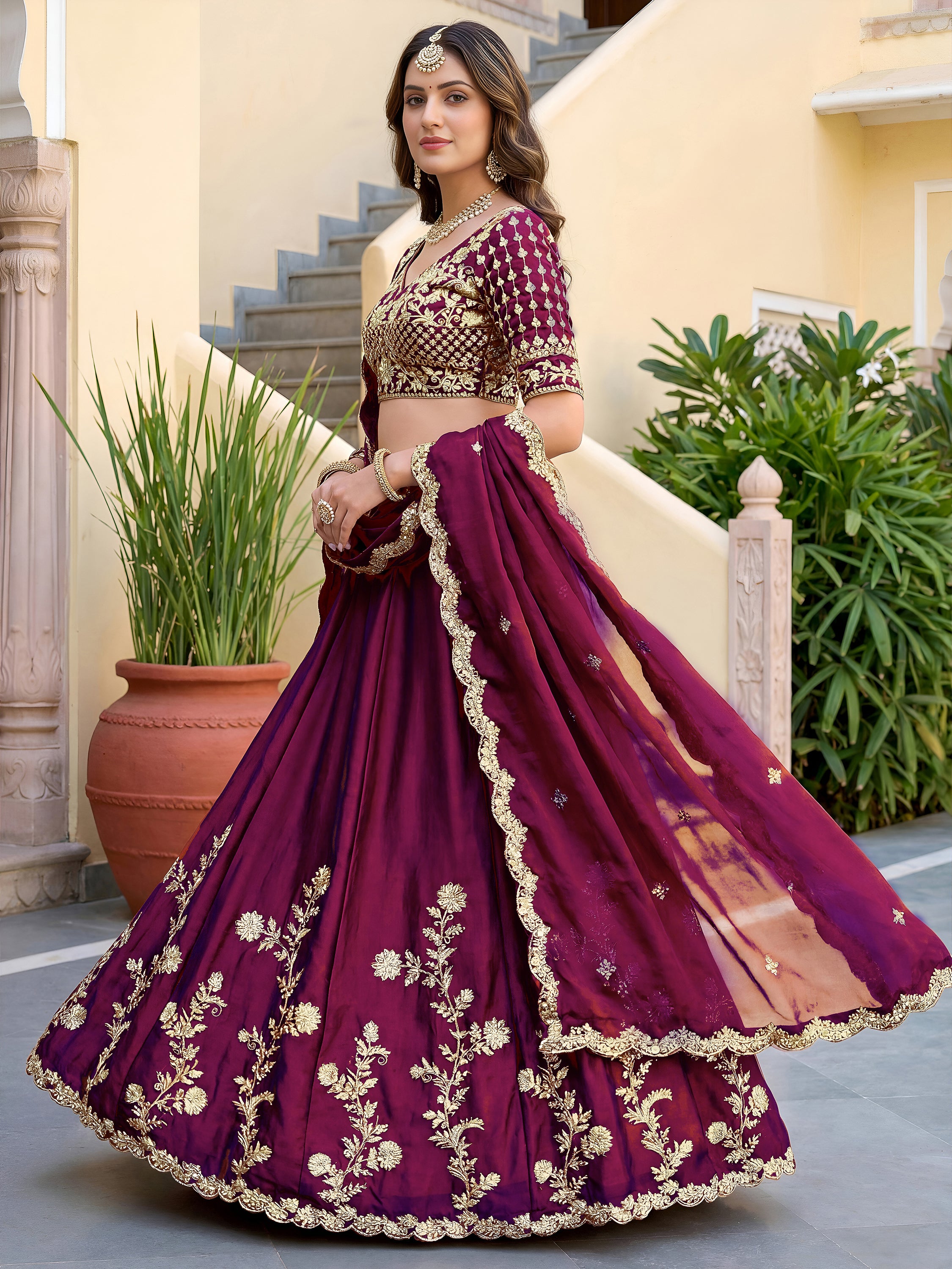 Royal Heritage Embroidered Lehenga Set