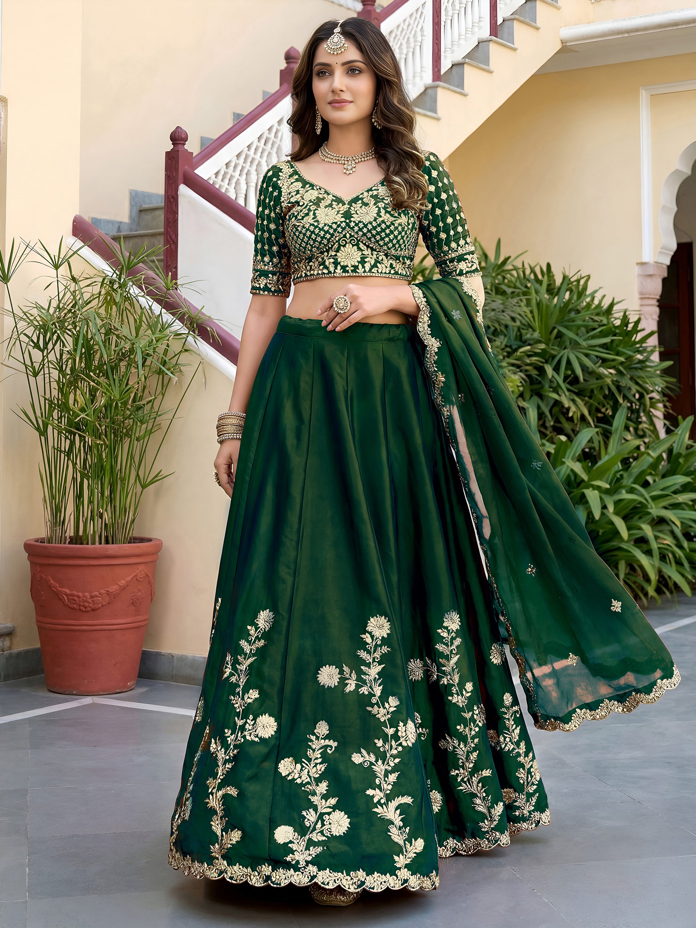 Royal Heritage Embroidered Lehenga Set