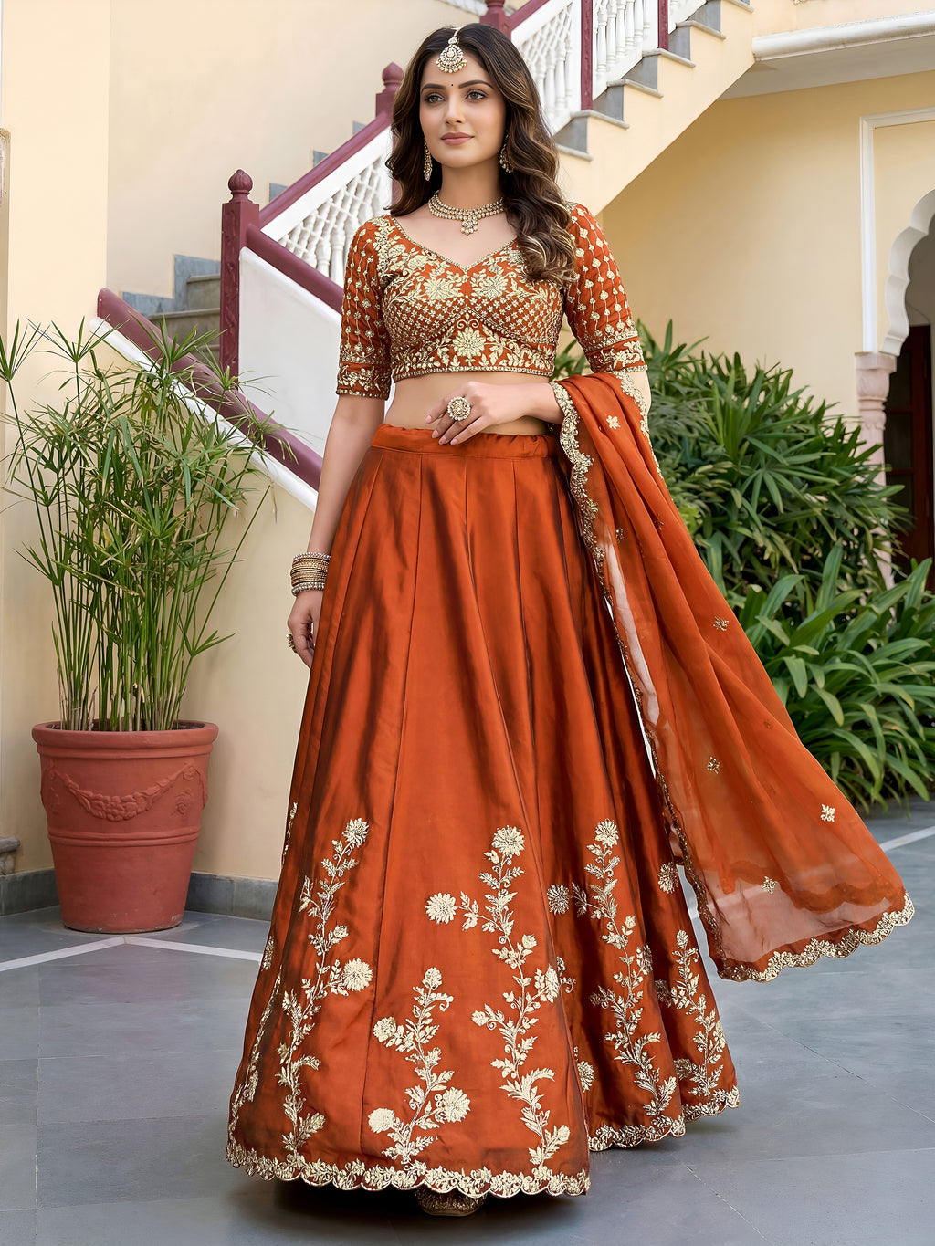 Royal Heritage Embroidered Lehenga Set