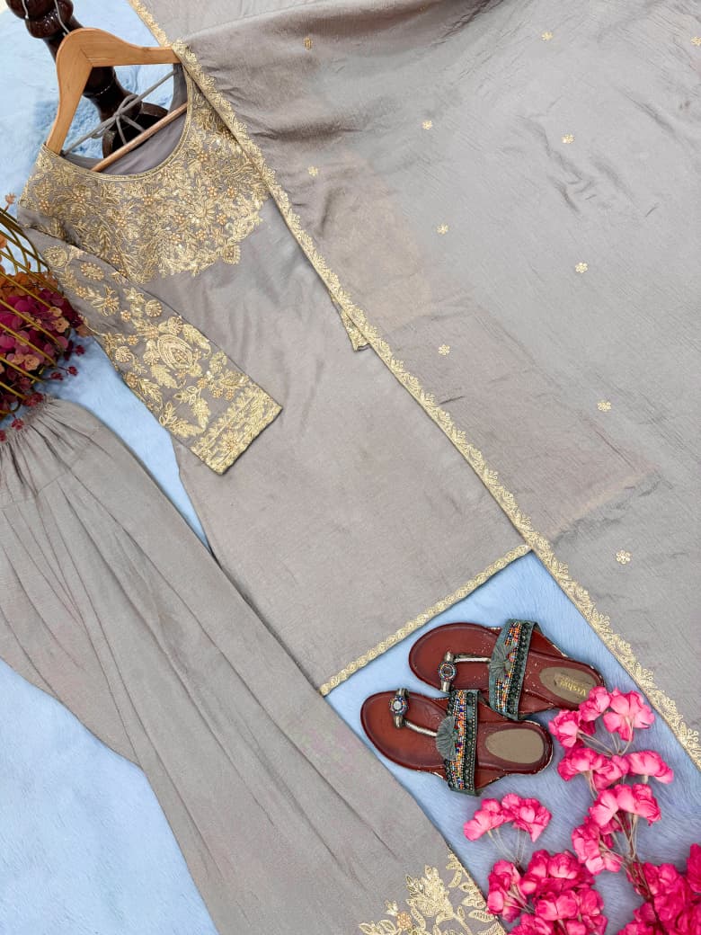 Zynara Zevara— Chinon Silk Farshi Palazzo Set