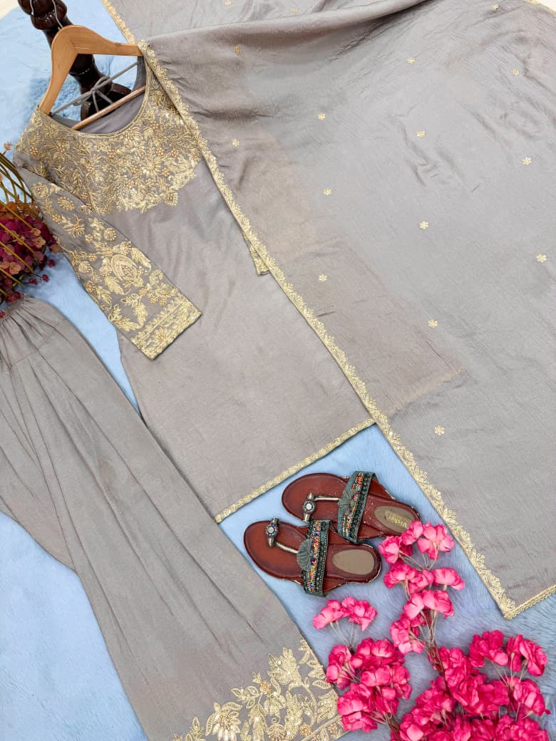 Zynara Zevara— Chinon Silk Farshi Palazzo Set