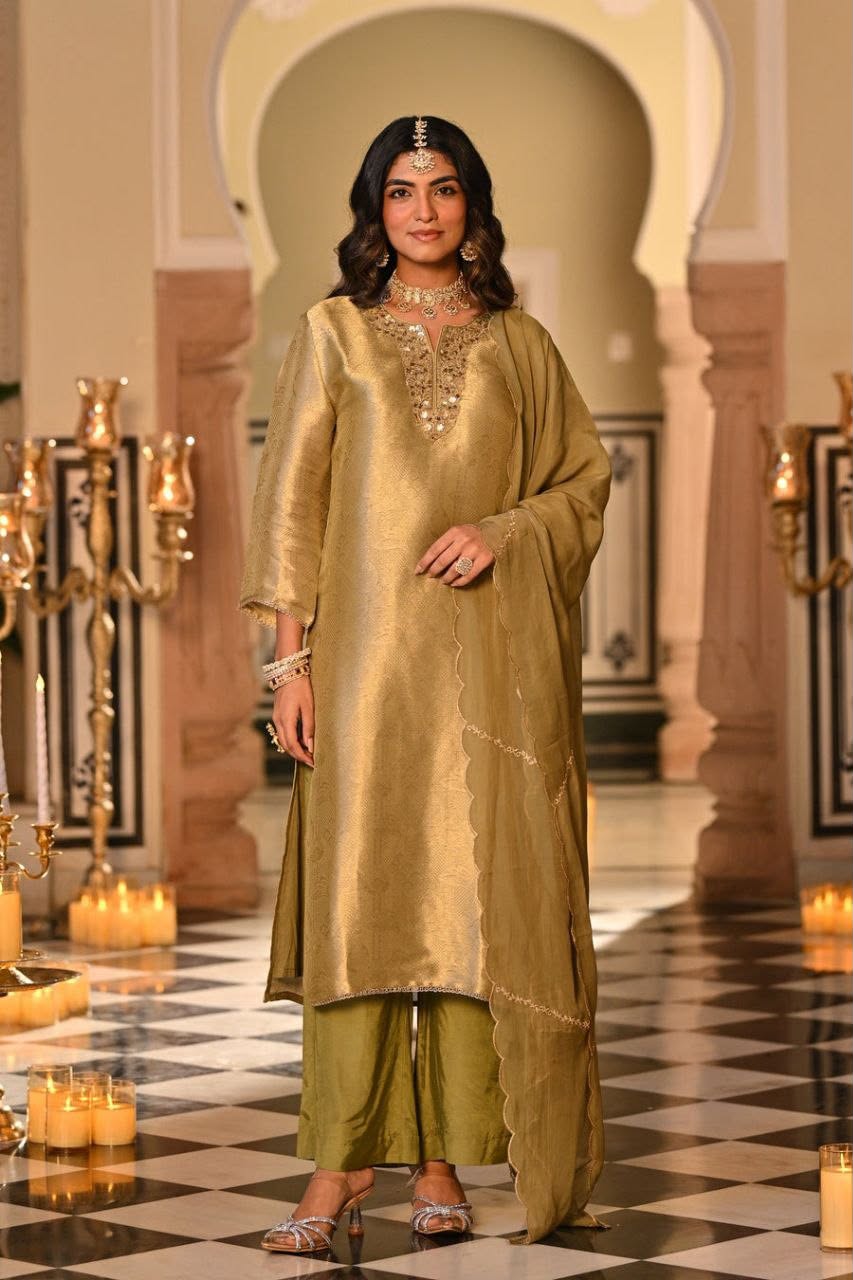 Regal Gold Designer Ethnic Suit