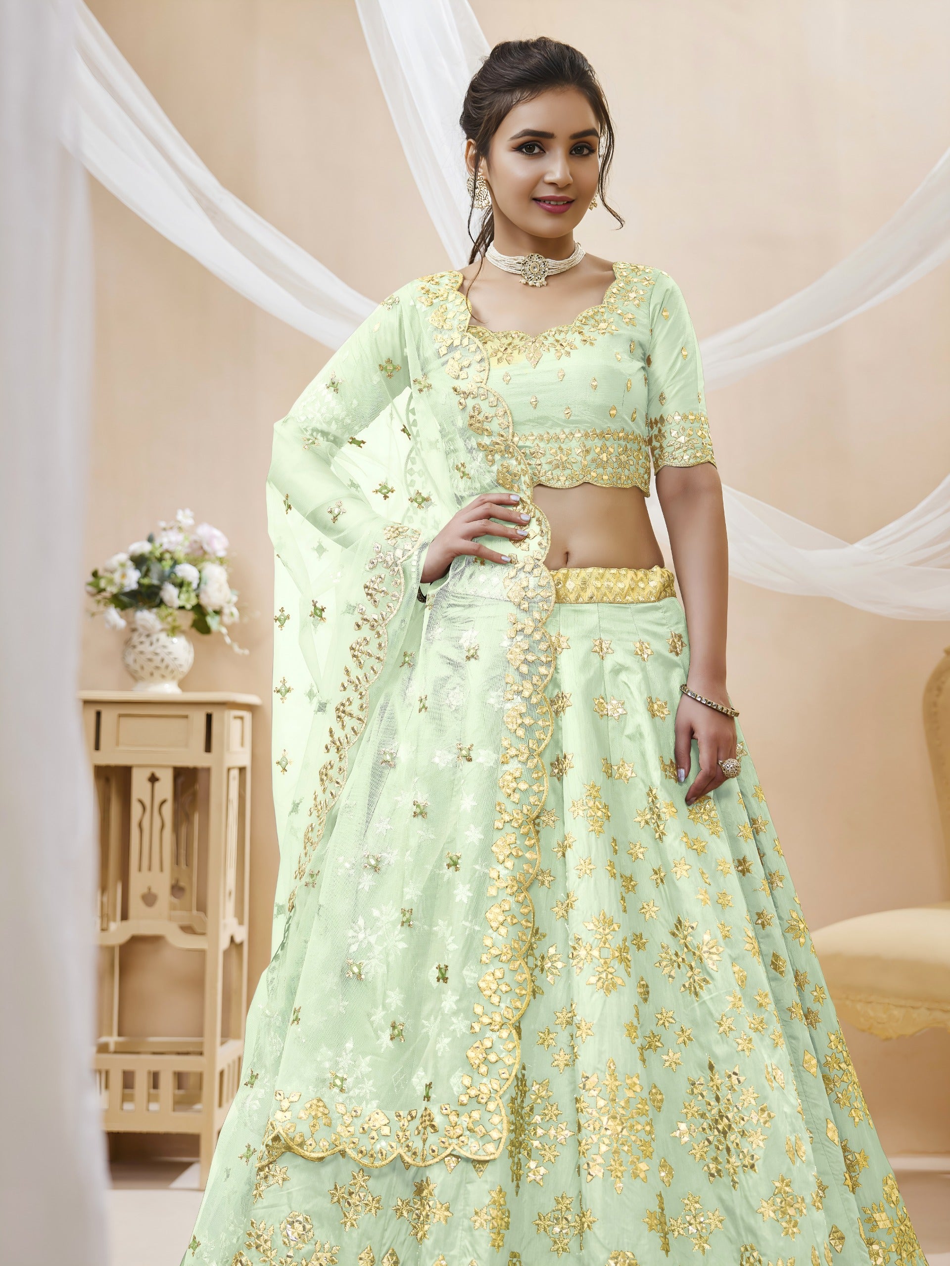 Zynara Pista Noor Mirror Lehenga Set