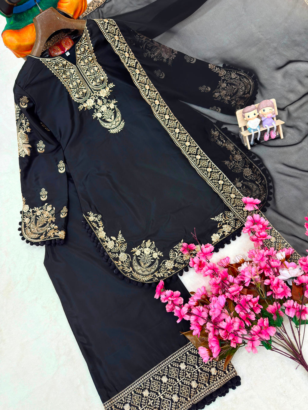 Zynara French Rose Kurti Palazzo Set