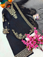 Zynara French Rose Kurti Palazzo Set