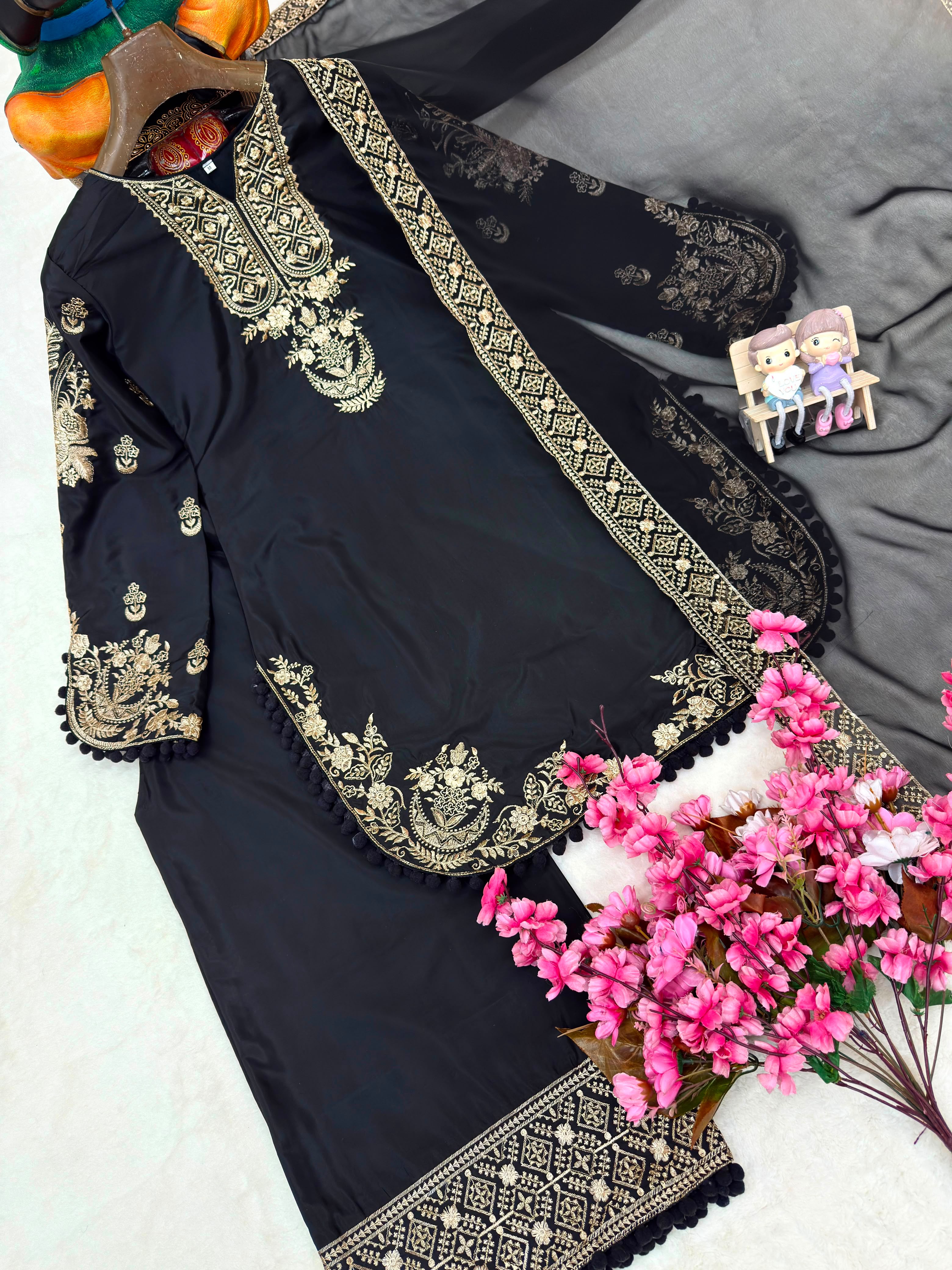 Zynara French Rose Kurti Palazzo Set